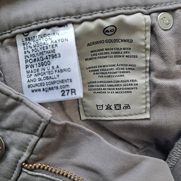 AG Farrah High Rise Skinny Jeans Silver Size 27 Leatherette Chrome-Cast Iron - Picture 7 of 13